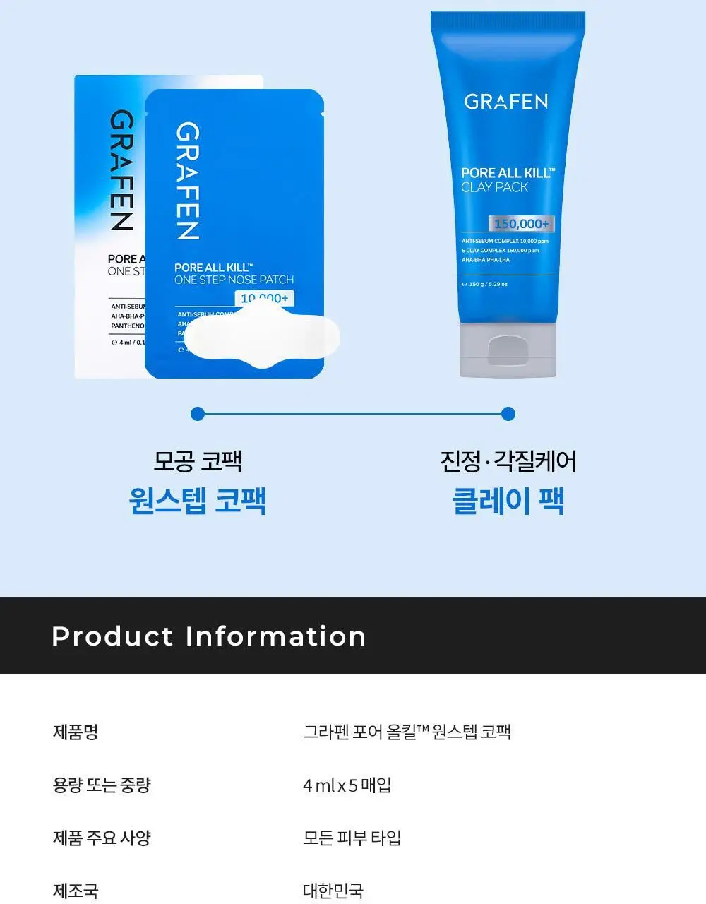 [저자극/피지연화코팩] 그라펜 포어올킬 원스텝 코팩 5매 상세페이지 26